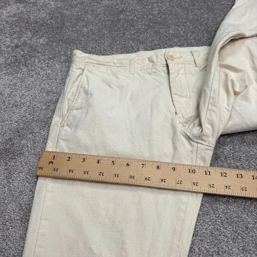J.Crew 484 Slim Fit Chino Pants Mens 31x32 Cream Straight Leg Flat Front Cotton
